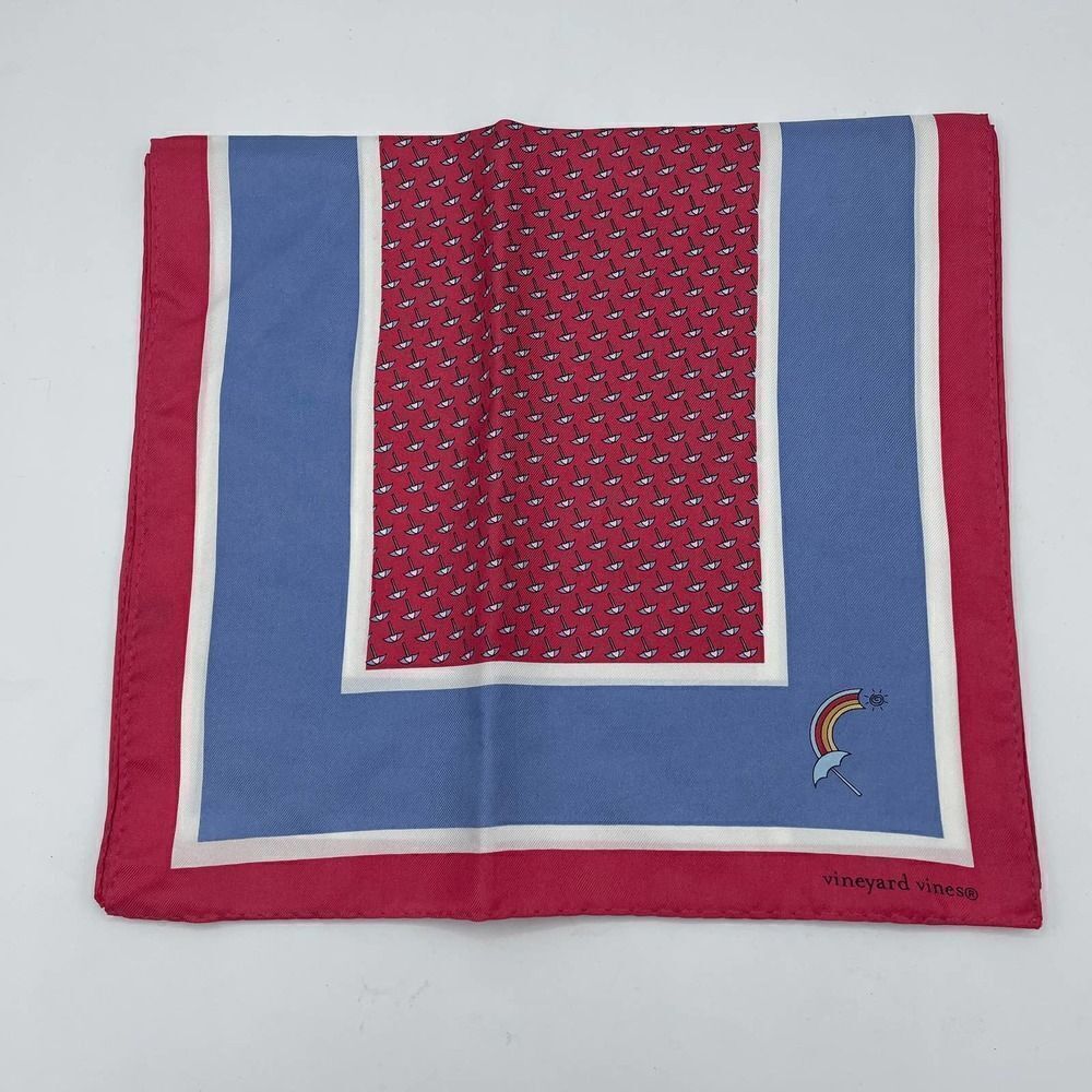 Vineyard Vines 100% Silk Scarf Ascot Handkerchief Spring Easter Pink Lavender